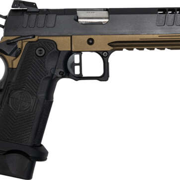 Great Lakes Firearms GL1911DS9FSSBRZ 1911 DS Synergy 9mm Luger 20+1 5″ Optic Cut/Serrated Cerakote Black Molded Grip Bronze Frame - Semi Auto Handguns | American Guns & Ammo