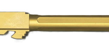 Fits Glock 17 9mm Match Chunky Spiral Fluted Threaded Barrel in Gold - Glock Barrels - American Guns & Ammo