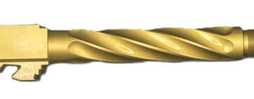 Fits Glock 19 9mm Match Chunky Spiral Fluted Barrel Threaded in Gold - Glock Barrels - American Guns & Ammo
