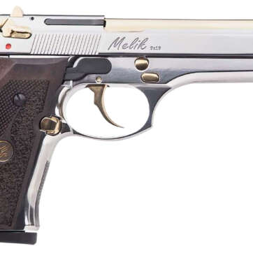 Derya Firearms 15L.MELIK9.NG.TR Melik  9mm Luger 15+1 4.90″ Gold TiN Steel Barrel, Black Melonite Serrated Steel Slide,  Black Aluminum Frame, Black Polymer Grip - Semi Auto Handguns | American Guns & Ammo
