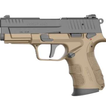Retay USA RXP22FDEBLKS10TH RXP 22 LR 10+1 4″ Threaded Barrel, Black Cerakote Optic Ready/Serrated Slide, Flat Dark Earth Cerakote Polymer Frame w/Accessory Rail, RMR/RMSc Footprint - Semi Auto Handguns | American Guns & Ammo