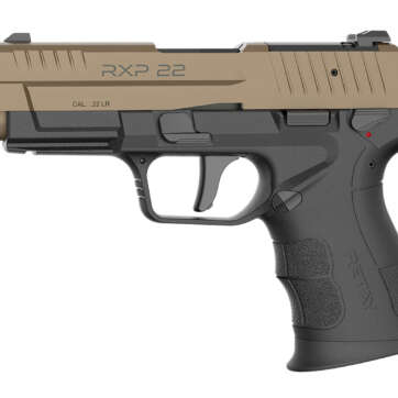 Retay USA RXP22BLKFDES10TH RXP 22 LR 10+1 4″ Threaded Barrel, Flat Dark Earth Cerakote Optic Ready/Serrated Slide, Black Cerakote Polymer Frame w/Accessory Rail, RMR/RMSc Footprint - Semi Auto Handguns | American Guns & Ammo