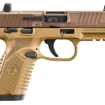 FN 66102318 502 MRD 22 LR 10+1 4″ Black Target Crown Barrel, Flat Dark Earth Optic Ready/Serrated Slide, Flat Dark Earth Polymer Frame w/Picatinny Rail, Textured Grip, Ambidextrous - Semi Auto Handguns | American Guns & Ammo