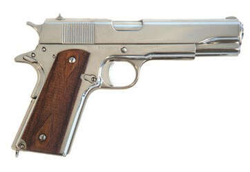 Cimarron 1911A1 .45 ACP 5-inch Nickel Walnut - Semi Auto Handguns | American Guns & Ammo