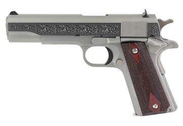 Colt 1911C GOVT .38 Super 5″ Stainless Engraved - Semi Auto Handguns | American Guns & Ammo