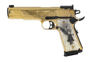 EAA Girsan MC1911 Gold Lux .38 Super 5″ Engraved - Semi Auto Handguns | American Guns & Ammo