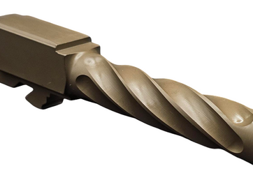Fits Glock 19 9mm Match Chunky Spiral Fluted Barrel Threaded in Dark Earth - Glock Barrels - American Guns & Ammo