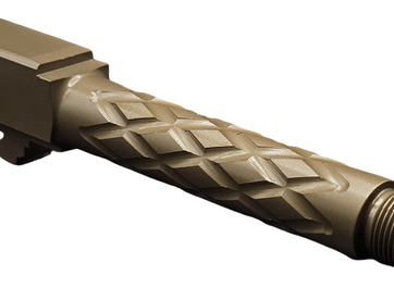 Fits Glock 19 9mm Match Diamond Weave Fluted Barrel in Dark Earth Fits Glock 19 9mm Match Diamond Weave Fluted Barrel in Dark Earth - Glock Barrels - American Guns & Ammo