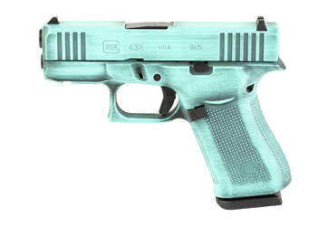 Glock 43X 9mm 10rd Robin’s Egg Blue Cerakote - Semi Auto Handguns | American Guns & Ammo