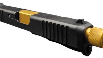 Slide Fits Glock 19 Gen3 Fully Assembled Tapered Nose In Gold Slide Fits Glock 19 Gen3 Fully Assembled Tapered Nose In Gold - Glock Slides - American Guns & Ammo