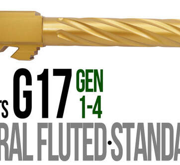 Fits Glock 17 9mm Match Straight Fluted Barrel in Gold - Glock Barrels - American Guns & Ammo