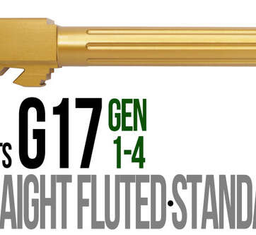 Fits Glock 17 9mm Match Straight Fluted Barrel Threaded in Gold - Glock Barrels - American Guns & Ammo