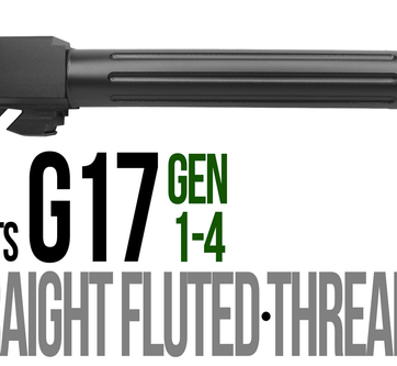 Fits Glock 17 9mm Match Thick Spiral Fluted Barrel Threaded in Black - Glock Barrels - American Guns & Ammo