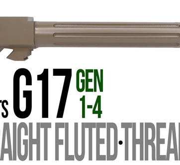 Fits Glock 17 9mm Match Golf Ball Dimpled Threaded Barrel in GOLD - Glock Barrels - American Guns & Ammo