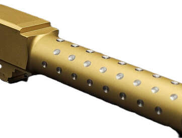 Fits Glock 19 9mm Match Diamond Weave Barrel 2 Tone in Gold Fits Glock 19 9mm Match Diamond Weave Barrel 2 Tone in Gold - Glock Barrels - American Guns & Ammo