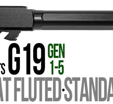 Fits Glock 19 9mm Match 5 Sided Flat Fluted Threaded Barrel Fits Glock 19 9mm Match 5 Sided Flat Fluted Threaded Barrel - Glock Barrels - American Guns & Ammo