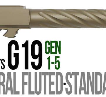 Fits Glock 19 9mm Match Golf Ball Dimpled Barrel in Dark Earth Fits Glock 19 9mm Match Golf Ball Dimpled Barrel in Dark Earth - Glock Barrels - American Guns & Ammo