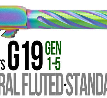 Fits Glock 17 9mm Match Thick Spiral Fluted Threaded  Barrel  in Radio Active - Glock Barrels - American Guns & Ammo