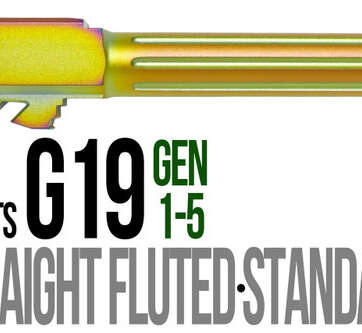 Fits Glock 19 9mm Match Straight Fluted Barrel in Gold Fits Glock 19 9mm Match Straight Fluted Barrel in Gold - Glock Barrels - American Guns & Ammo