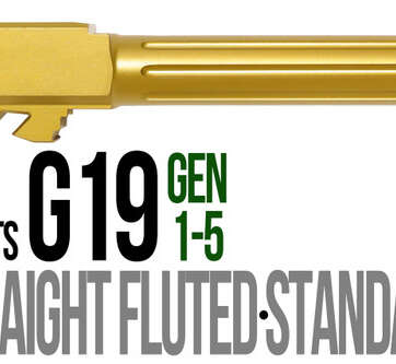 Fits Glock 19 9mm Match Golf Ball Dimpled Barrel in Gold Fits Glock 19 9mm Match Golf Ball Dimpled Barrel in Gold - Glock Barrels - American Guns & Ammo