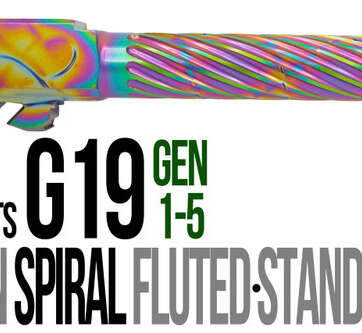 Fits Glock 19 9mm Match Thin Spiral Fluted Threaded Barrel  in Python - Glock Barrels - American Guns & Ammo