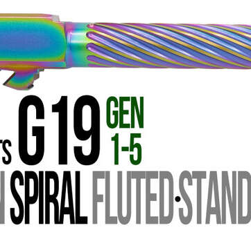 Fits Glock 19 9mm Match Thin Spiral Fluted Barrel Threaded in Radio Active - Glock Barrels - American Guns & Ammo