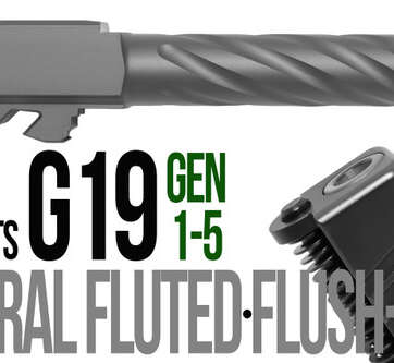 Fits Glock 19 9mm Match Thick Spiral Fluted Barrel 2 Tone in Gold - Glock Barrels - American Guns & Ammo