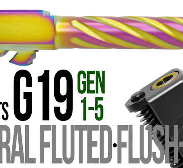 Fits Glock 17 9mm Match Thin Spiral Fluted Barrel in Radio Active - Glock Barrels - American Guns & Ammo