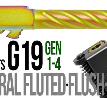 Fits Glock 19 9mm Match 5 Sided Flat Fluted Barrel in Flat Gray - Glock Barrels - American Guns & Ammo