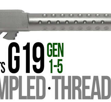 Fits Glock 19 9mm Match Grade Barrel Golf Ball Dimpled in Flat Gray Fits Glock 19 9mm Match Grade Barrel Golf Ball Dimpled in Flat Gray - Glock Barrels - American Guns & Ammo