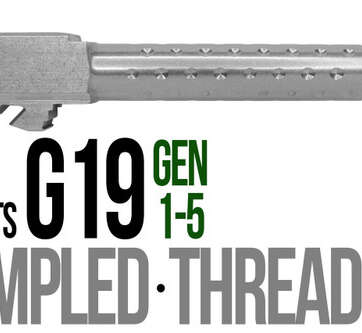 Fits Glock 17 9mm Match Golf Ball Dimpled Barrel Threaded in Flat Gray - Glock Barrels - American Guns & Ammo