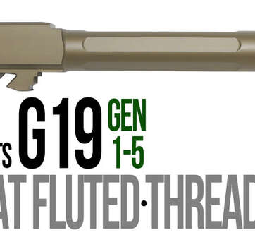Fits Glock 19 9mm Match Straight Fluted Barrel Threaded in Dark Earth Fits Glock 19 9mm Match Straight Fluted Barrel Threaded in Dark Earth - Glock Barrels - American Guns & Ammo