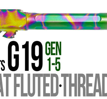 Fits Glock 19 9mm Match Straight Fluted Barrel Threaded in Python Fits Glock 19 9mm Match Straight Fluted Barrel Threaded in Python - Glock Barrels - American Guns & Ammo