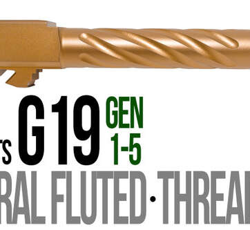 Fits Glock 19 9mm Match Straight Fluted Barrel Threaded in Copper Fits Glock 19 9mm Match Straight Fluted Barrel Threaded in Copper - Glock Barrels - American Guns & Ammo