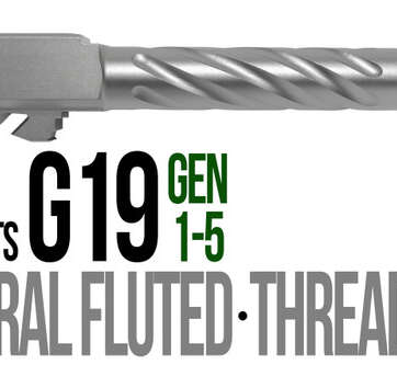 Fits Glock 19 9mm Match Golf Ball Dimpled Barrel Threaded in Flat Gray Fits Glock 19 9mm Match Golf Ball Dimpled Barrel Threaded in Flat Gray - Glock Barrels - American Guns & Ammo