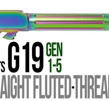 Fits Glock 19 9mm Match 5 Sided Flat Fluted Threaded Barrel in Radio Active Fits Glock 19 9mm Match 5 Sided Flat Fluted Threaded Barrel in Radio Active - Glock Barrels - American Guns & Ammo