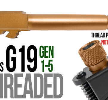 Fits Glock 19  9mm Match Grade Barrel threaded in Flat Gray - Glock Barrels - American Guns & Ammo