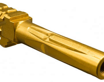 Fits Glock 19 9mm Match Straight Fluted Barrel 2 Tone in Gold Fits Glock 19 9mm Match Straight Fluted Barrel 2 Tone in Gold - Glock Barrels - American Guns & Ammo