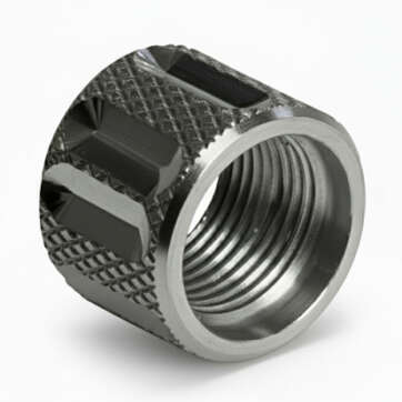 Thread Protector 1/2 x 28 (9mm & .357SIG Barrel) Knurled Straight Fluted in Black - Glock Parts - American Guns & Ammo