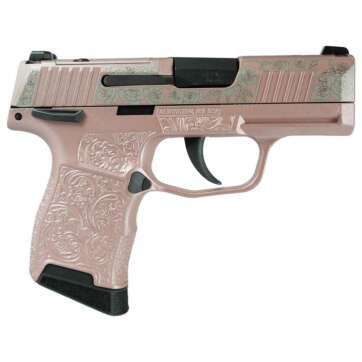 Sig Sauer Exclusive “Rose Gold N Roses” P365-380 Handgun 380 Auto 10rd Magazine 3.1″ Barrel Black Manual Safety - Semi Auto Handguns | American Guns & Ammo