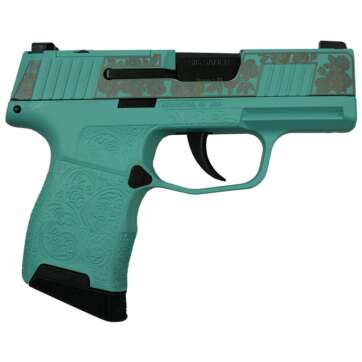 Sig Sauer “Gun & Roses-Robin’s Egg Blue” P365 Optic Ready Handgun 9mm Luger 10rd Magazines(2) 3.1″ Barrel X-RAY 3 Sights - Semi Auto Handguns | American Guns & Ammo
