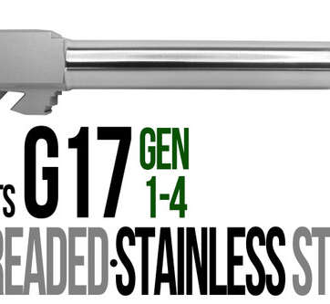 Fits Glock 17 Gen 1-4 9mm Barrel in Naked Stainless Steel Fits Glock 17 Gen 1-4 9mm Barrel in Naked Stainless Steel - Glock Barrels - American Guns & Ammo